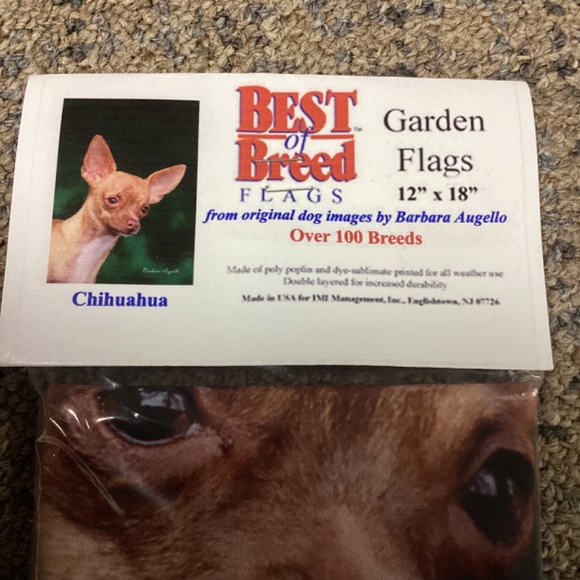 Garden Flag Best of Breed Chihuahua by Barbara Augello  Size 12” x 18” NEW - Picture 4 of 10